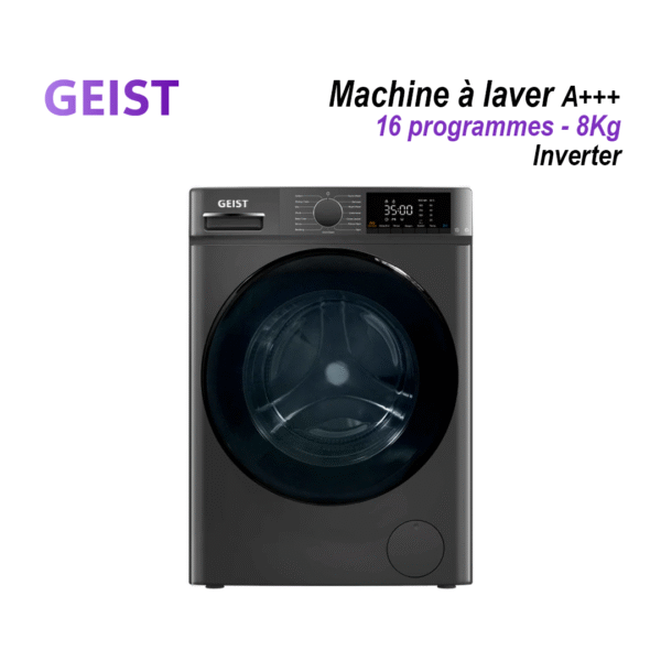 Machine à laver automatique 8kg A+++ Inverter – 16 programmes