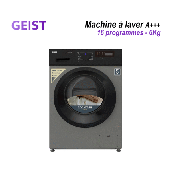 Machine à laver 6kg A+++ – 16 Programmes, Inverter Silencieux